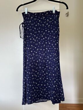 Elodie Navy Floral Midi Skirt